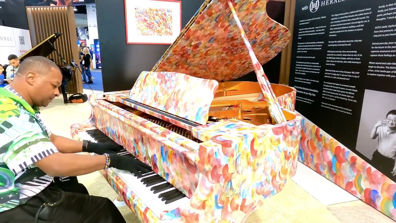 Kris Nicholson Test Drives Beautiful Custon Wraped Kawai Grand Piano at NAMM 2026 Video 2