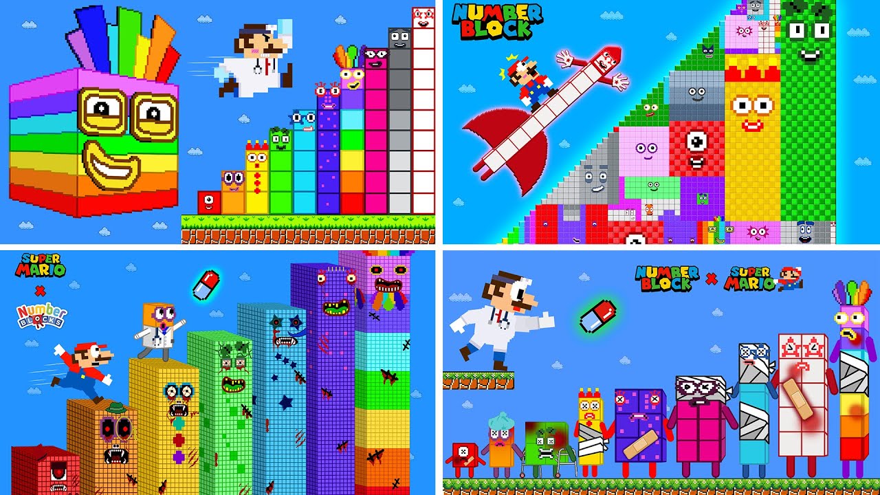 Mario and Zombie Numberblocks Mix Level up maze (ALL EPISODES Season 28) | Game Animation