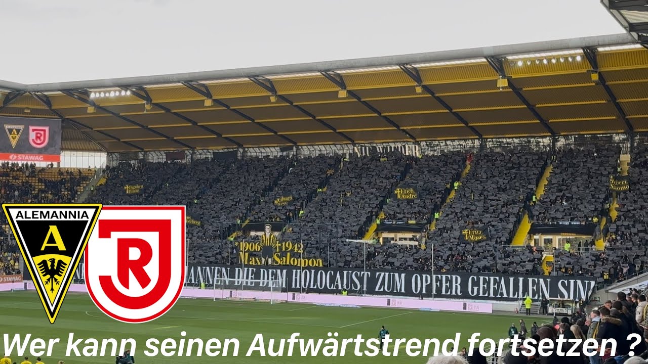 TSV Alemannia Aachen - SSV Jahn Regensburg | 12 Minuten schweigender Fanprotest & Gedenkchoreo 