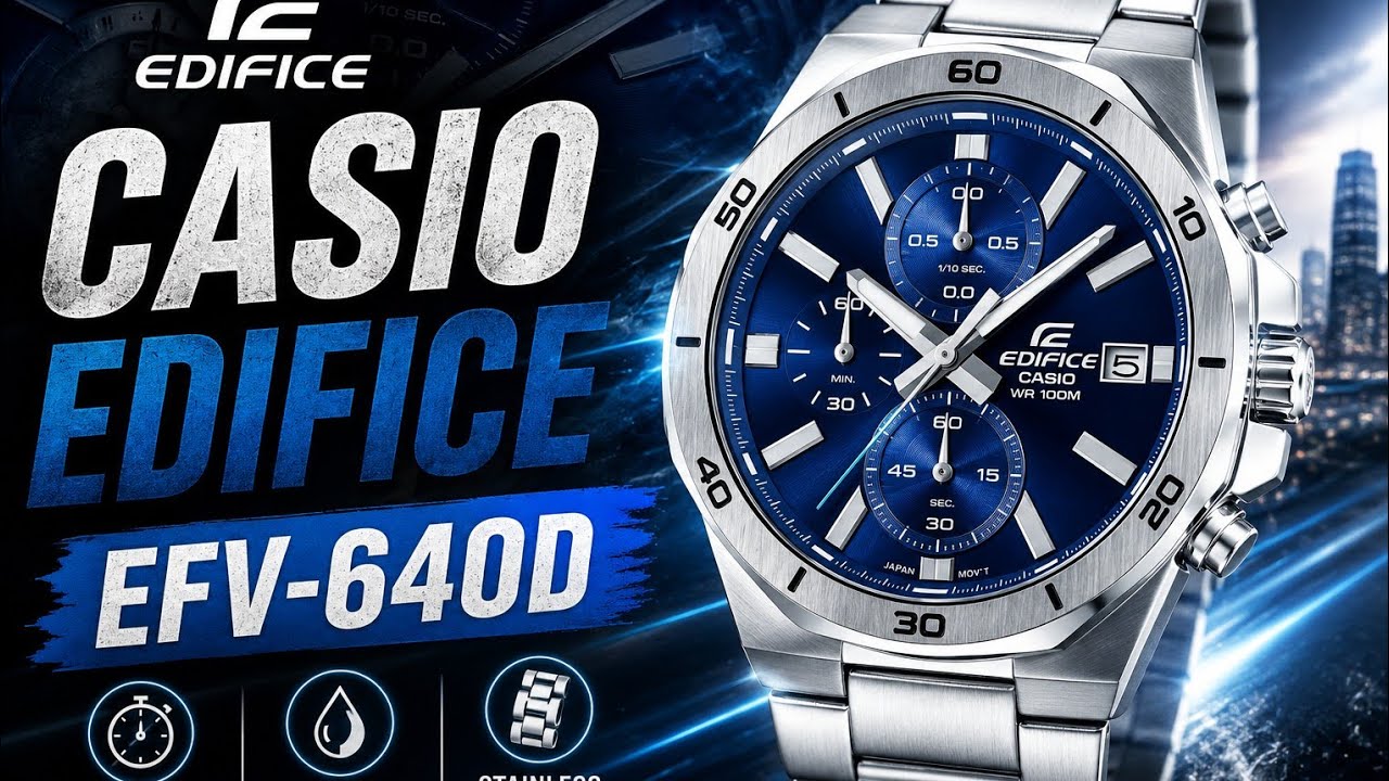 Японские наручные часы Casio Edifice EFV-640D - хронограф в форме гайки