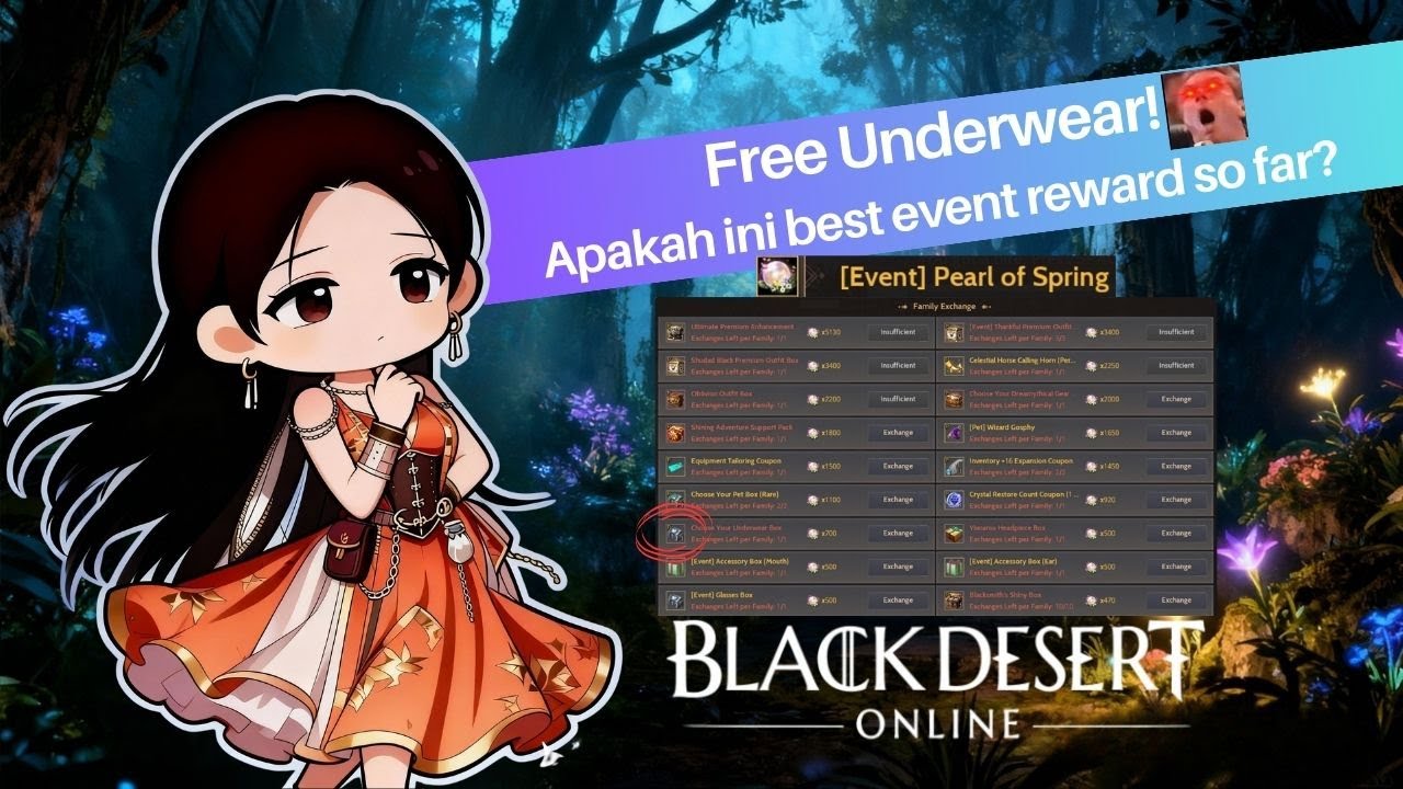 🔴 LIVE | EN/ID Black Desert SEA Apakah ini best event reward? Free Underwear! ugh