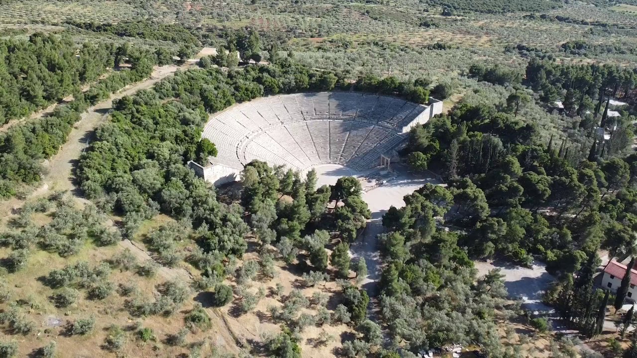 Ancient Theater Of Epidavros Drone Footage 1