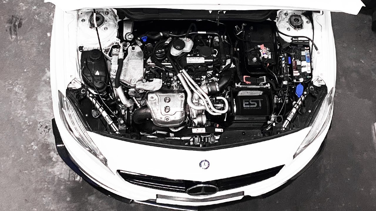 MERCEDES A45 AMG | EST PERFORMANCE INTAKE, H&R LOWERING SPRINGS, CUSTOM DECAT INSTALLATION - PART 3
