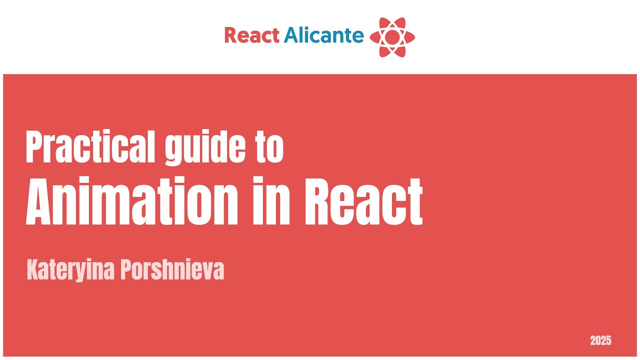 2025 10 04 32 KATERYNA PORSHNIEVA   CONGRESO REACT ALICANTE  The international React js conference i