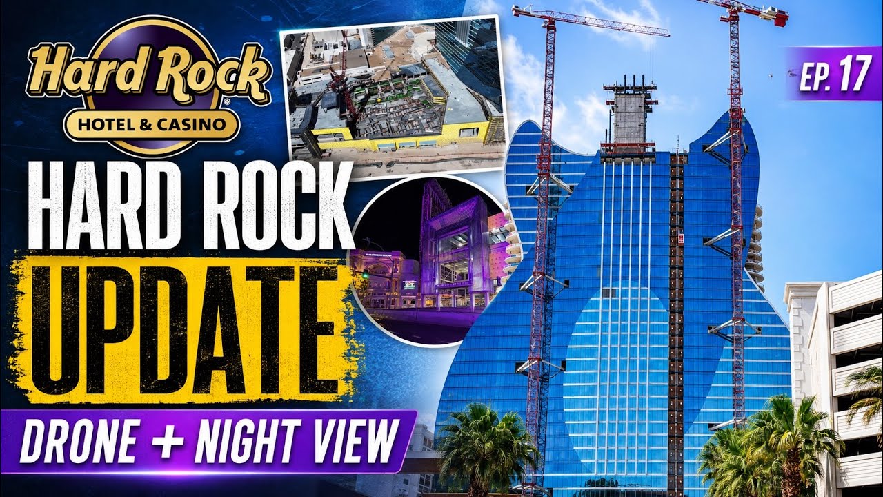 Новости HARD ROCK LAS VEGAS! 🚨 Кадры с дрона + &laquo;Гитарная башня&raquo; ночью | Эпизод 17