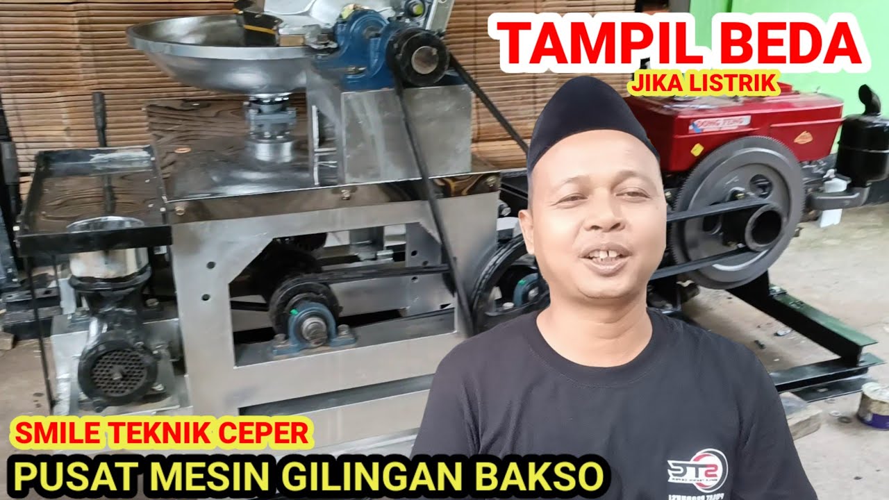 Tampil Beda Mesin Gilingan Bakso Sistem Penggerak Diesel Lengkap Smile Teknik Ceper | Mesin Bakso