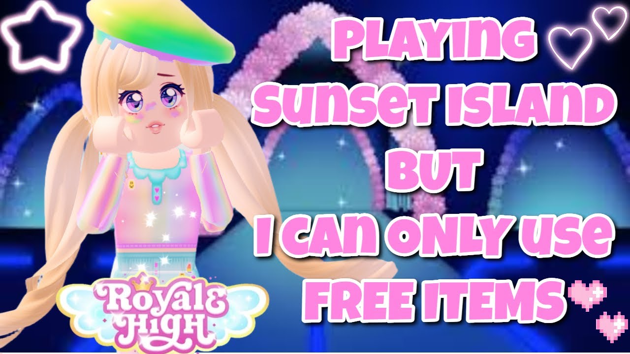 💕Playing Sunset Island BUT I can ONLY use FREE ITEMS 🧸