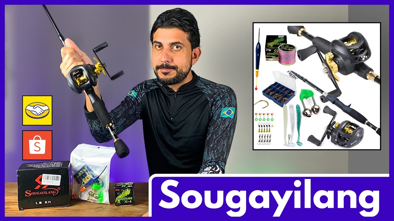 Carretilha de pesca sougayilang do MERCADO LIVRE e SHOPEE | Mostrei tudo