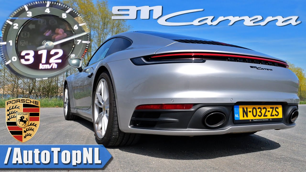 PORSCHE 911 992 Carrera | 0-312km/h ACCELERATION TOP SPEED & SOUND by AutoTopNL