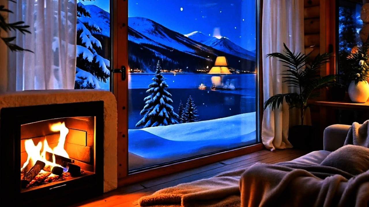 Calm Deep Focus Night ❄️🔥 Cozy Midnight Café & Smooth Jazz #nightjazz #focus