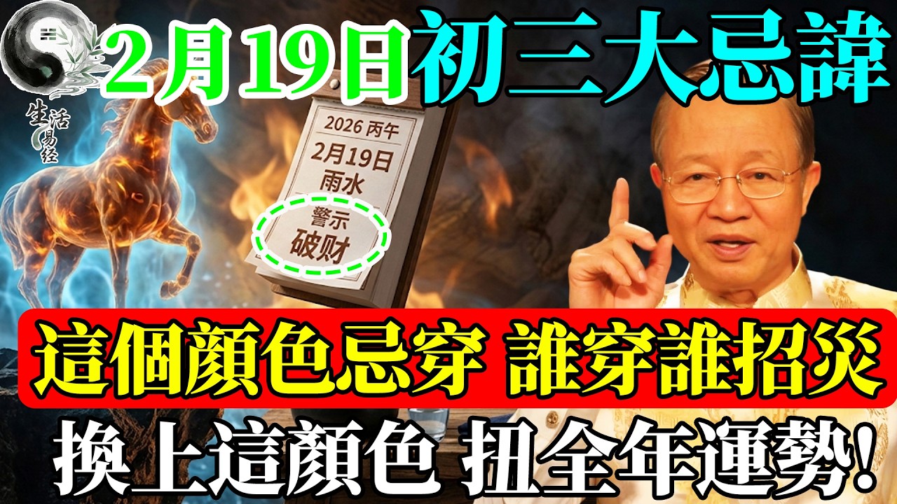 2月19日，趕緊脫掉！今天穿“大紅”就是招災！水火激戰的一天，穿紅等於“引火焚身”，破財又傷身！#曾仕強 #易經智慧 #易經 #正能量 #風水 #國學 #國學智慧 #人生哲理 #人生感悟 #因果