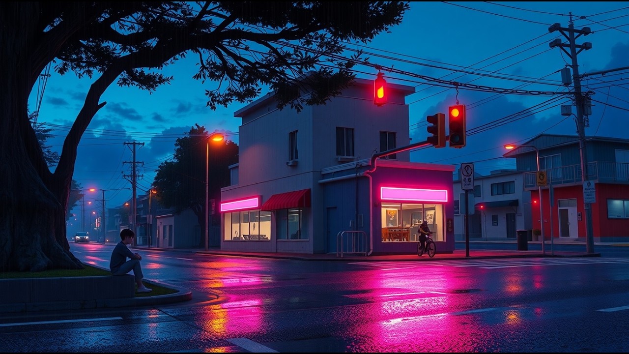 A Lonely Japanese Night Wrapped in Soft Rain 🌙 Lofi for Sleep & Study