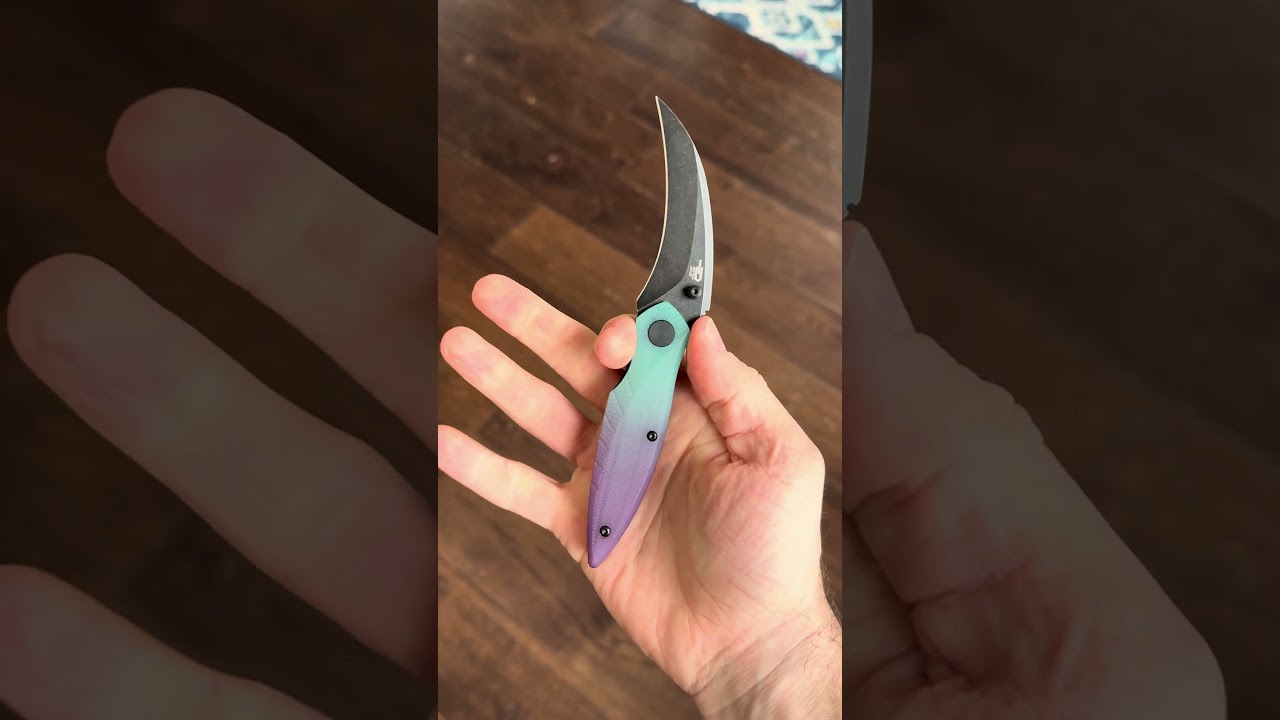 Bestech Mantiday Lucas and Ostap Hel Customized Purple Teal Dye 14C28N Knife 