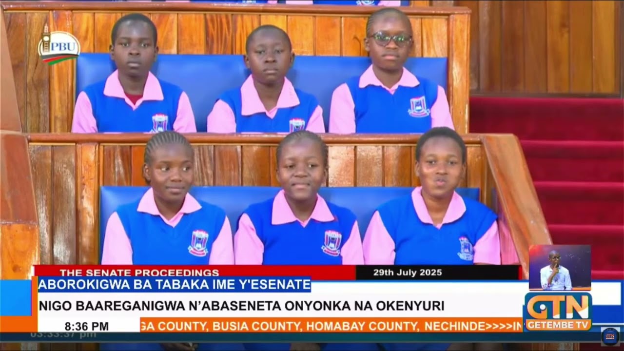 Tabaka Girls' Primary School was welcomed to the Senate by Kisii Senators  Onyonka and  Okenyuri.