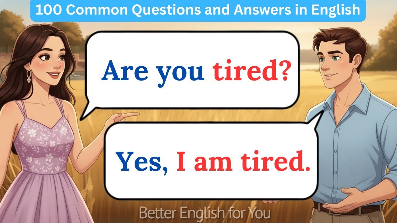 ✅ 100 Common Questions and Answers in English | English Conversation Practice for Beginners