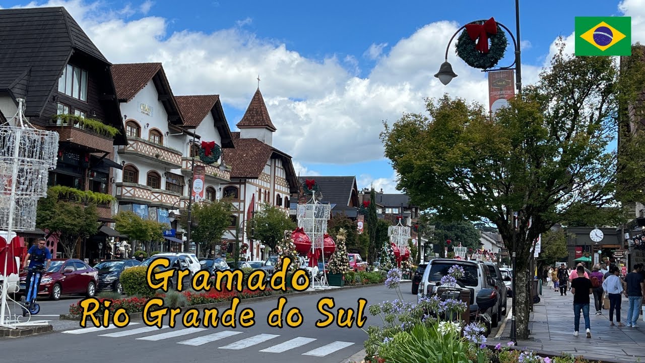 [4K] 🇧🇷 Gramado, Brasil | Recorriendo la Avenida Borges de Medeiros 🚶‍♂️😍✨
