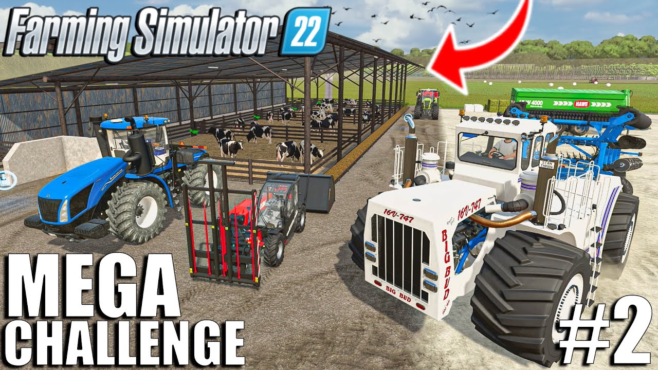 WE GOT NEW CROPS & ANIMALS! 🐮| MEGA Equipment Challenge | Farming Simulator 22 - Ep2