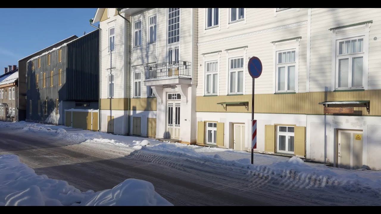 Tartu - 4K - Supilinn city area on a sunny winter day - 2022