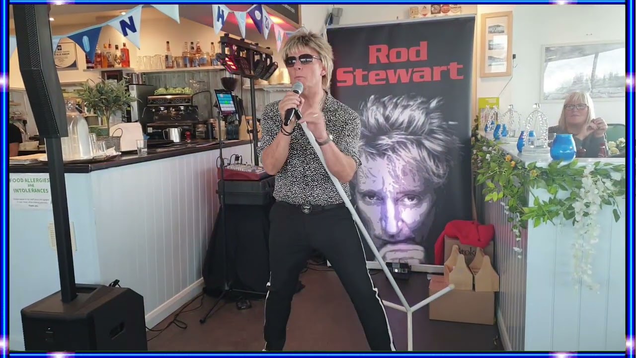 Pete Mccall as Rod Stewart at The Boathouse, Climping, Littlehampton