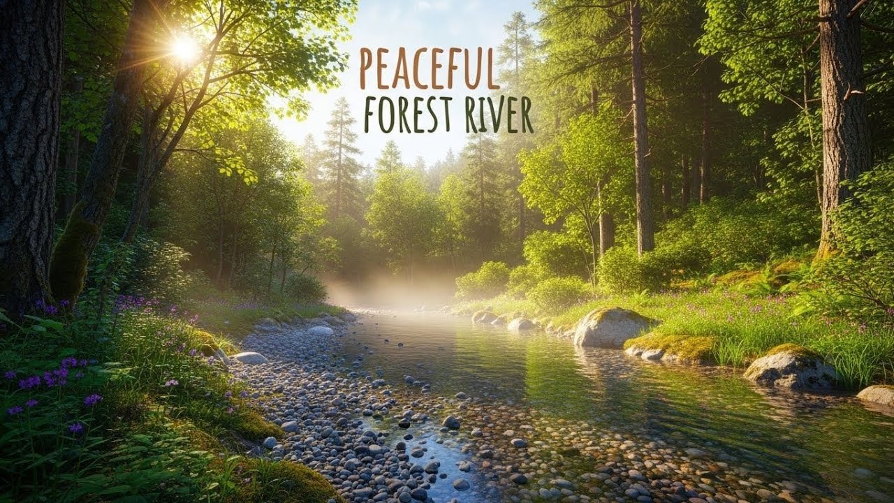 Flowing River Night 🌿 Peaceful Nature Soundscape for Deep Sleep and Serenity #1763