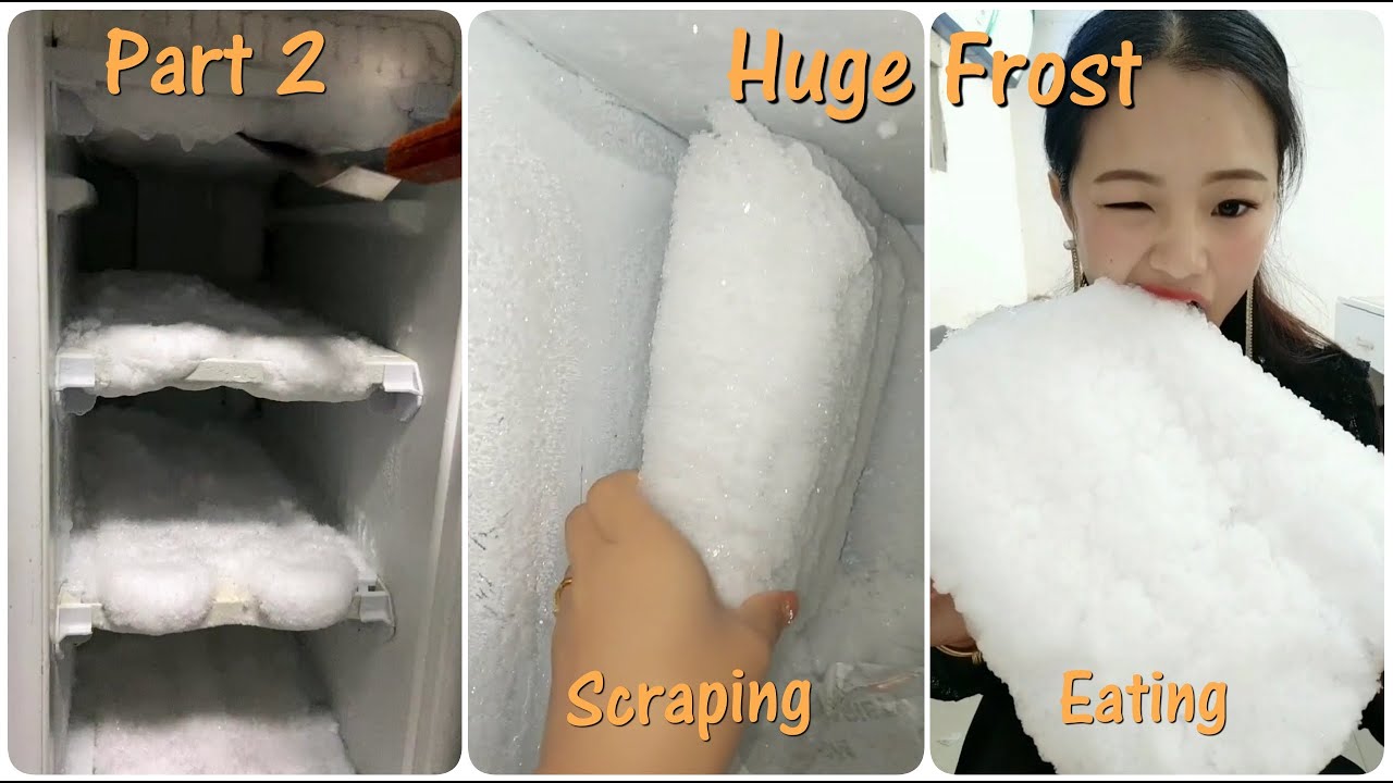 *ASMR* *SATISFYING* FROST SCRAPING , FROST COLLECTING, AND BIG CHUNKS OF FROST🤤❄❄❄🥰