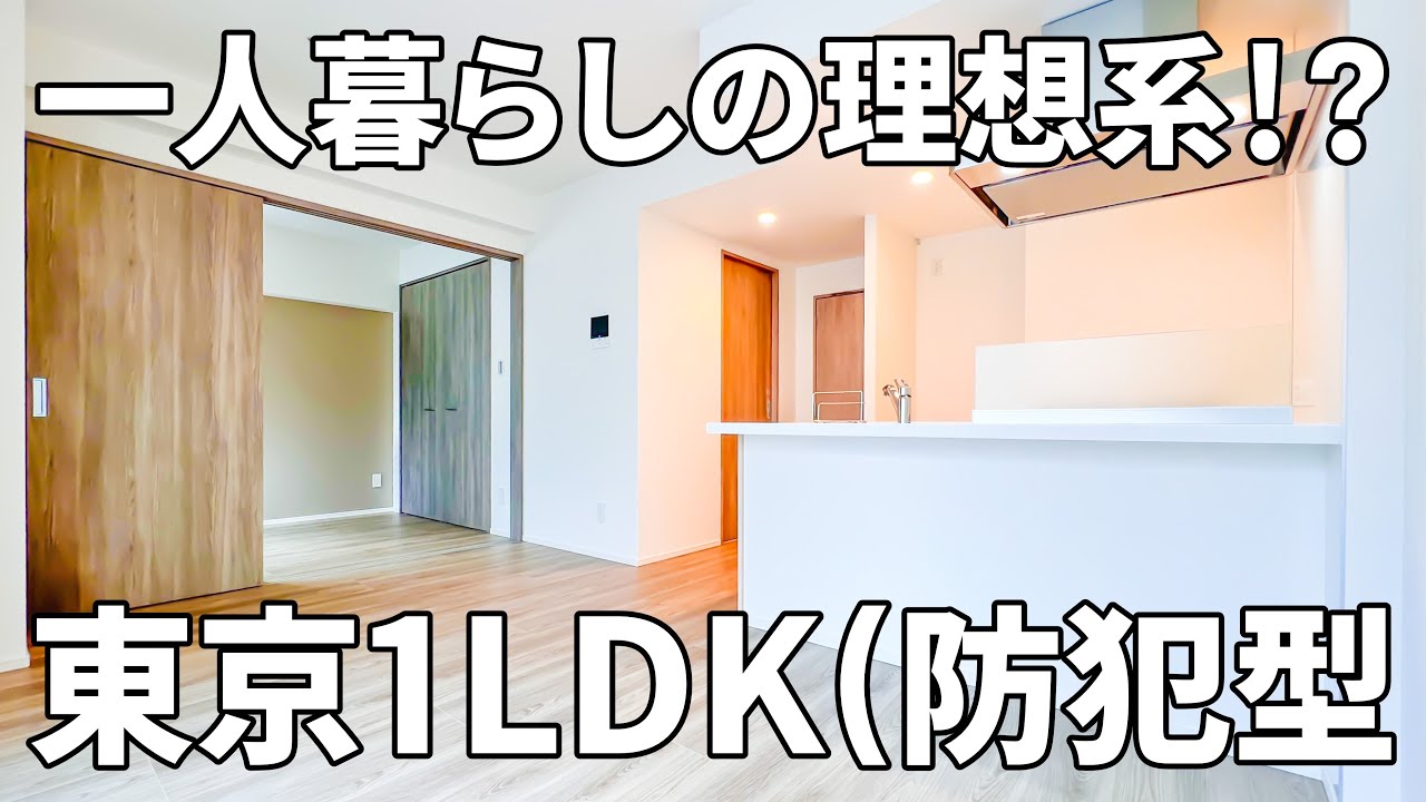 理想の一人暮らし！？驚異的な防犯力と快適キッチンのあるお部屋【1LDKの賃貸マンション内見】