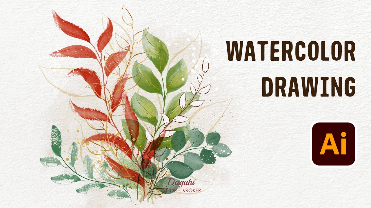 How to draw Branches with Watercolor Brushes in Adobe Illustrator