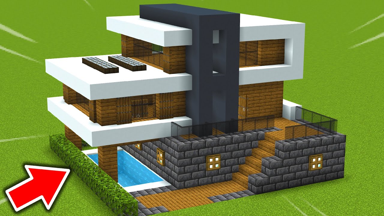 【マイクラ】大豪邸！簡単なモダンハウスの作り方！【建築講座】
