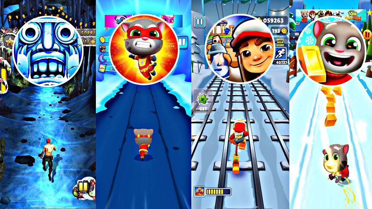 Temple run  🆚Talking Tom Hero Dash 🆚Subway Surfer 🆚Talking Tom gold Run