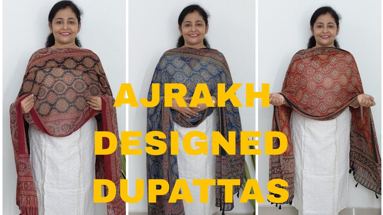 AJRAKH DESIGNED DUPATTAS || +91 9061630106
