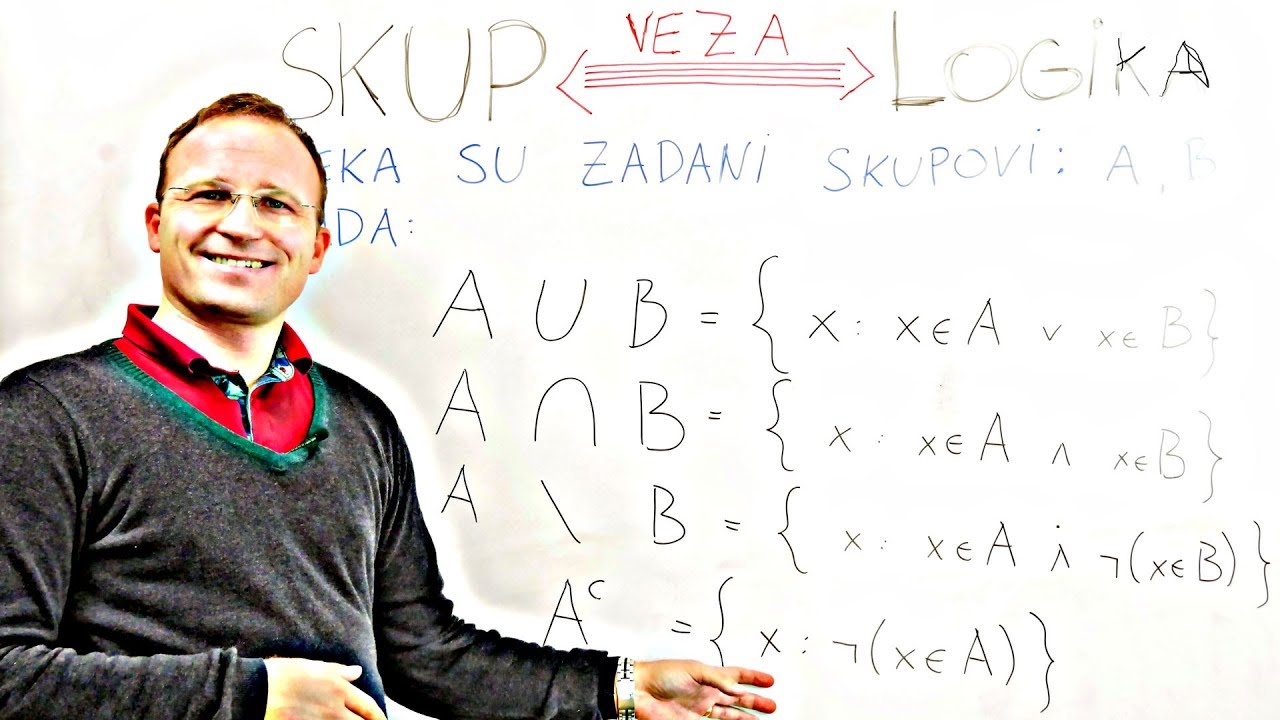Unija, presjek, komplement skupova kao disjunkcija, konjukcija i negacija u logici