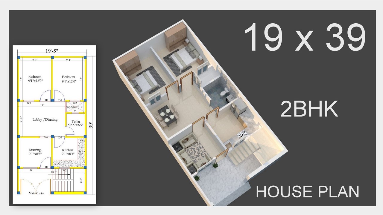19x39 feet Ghar ka Naksha 19*39 19 by 39 Floor Plan 741 sqft house plan