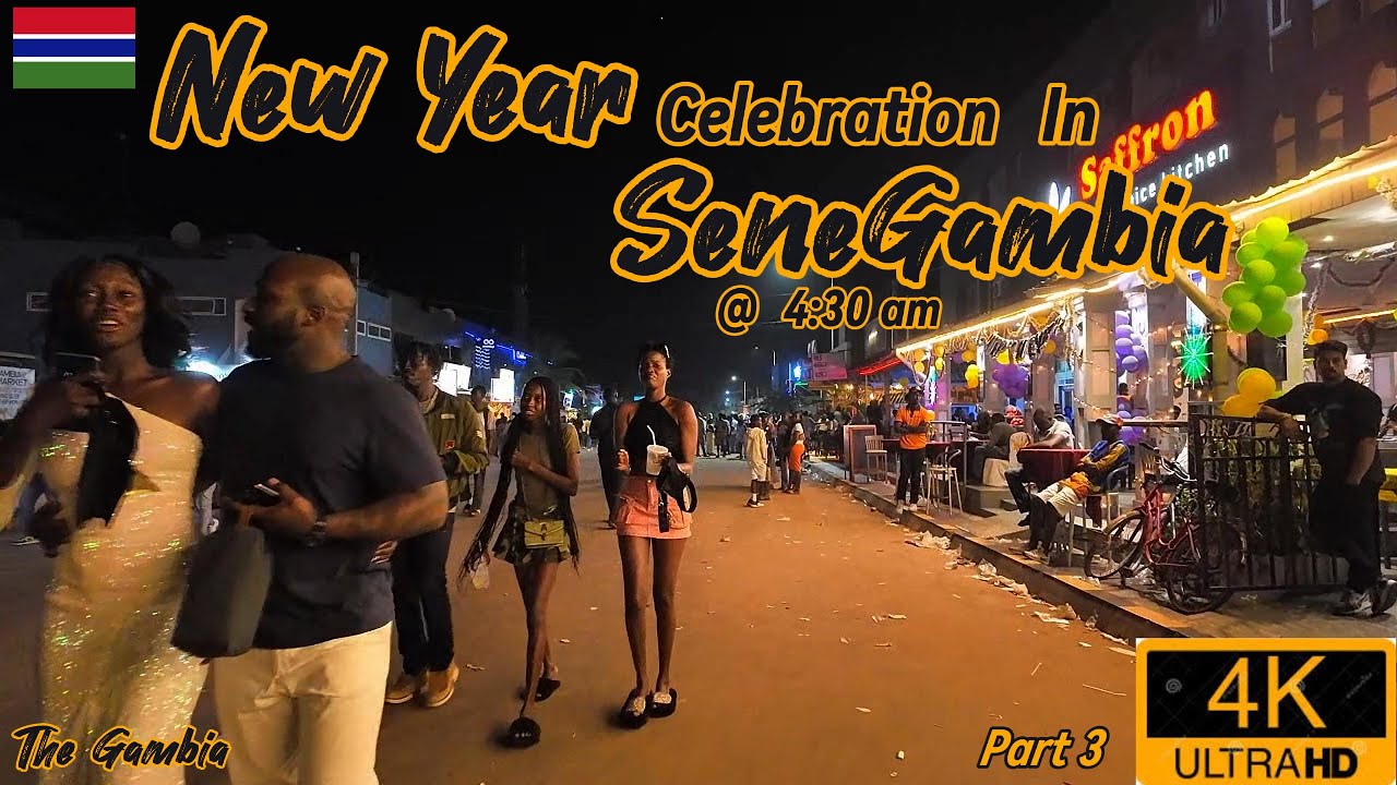 🇬🇲  Senegambia Strip Nightlife at 4 am On New Year's 'Day [ Gambia Nightlife] Part 3