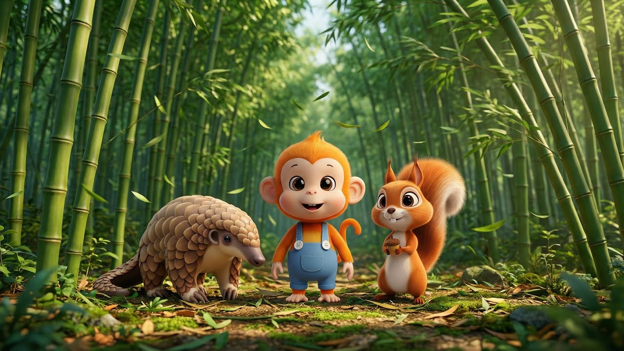 chú khỉ ở rừng tre gió rì rào