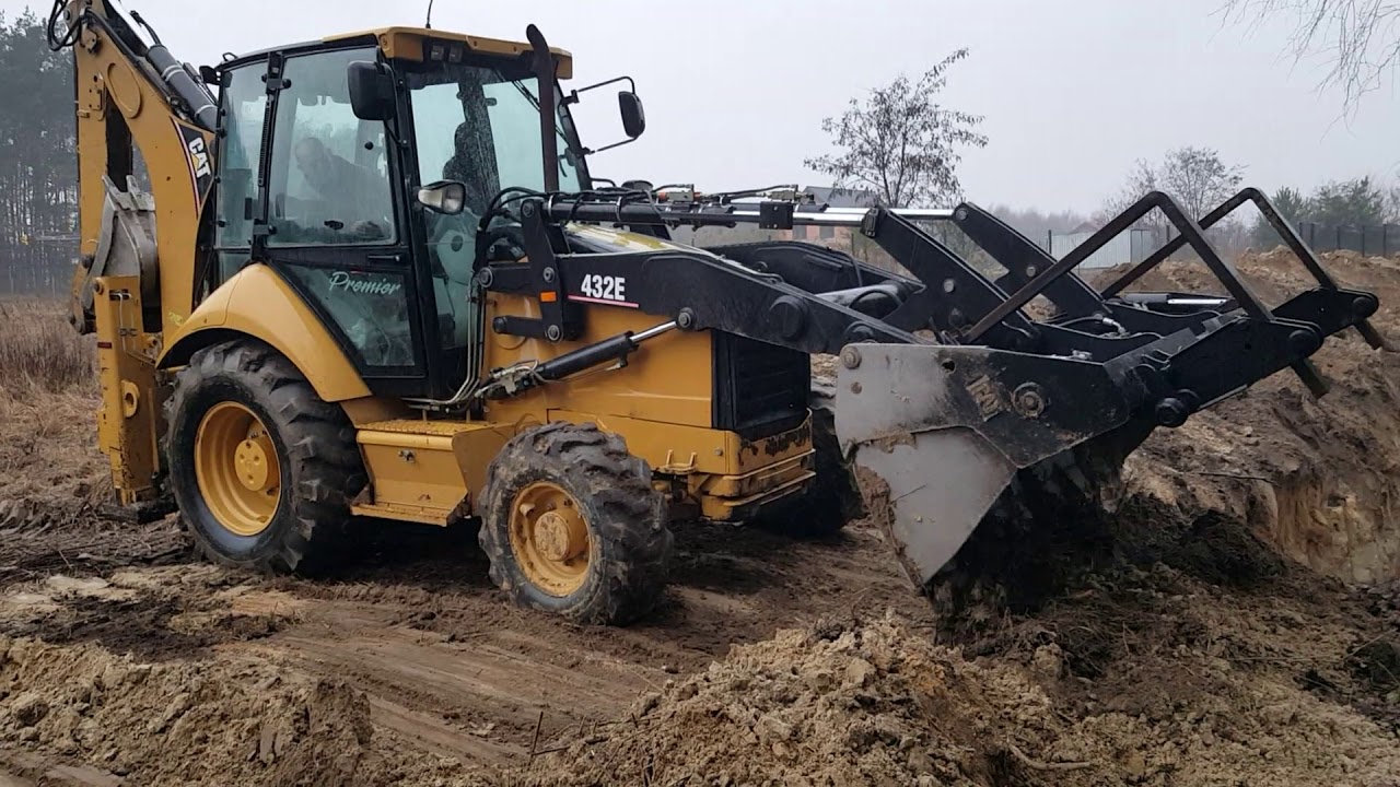 Cat 432e zasypywanie wodociągu