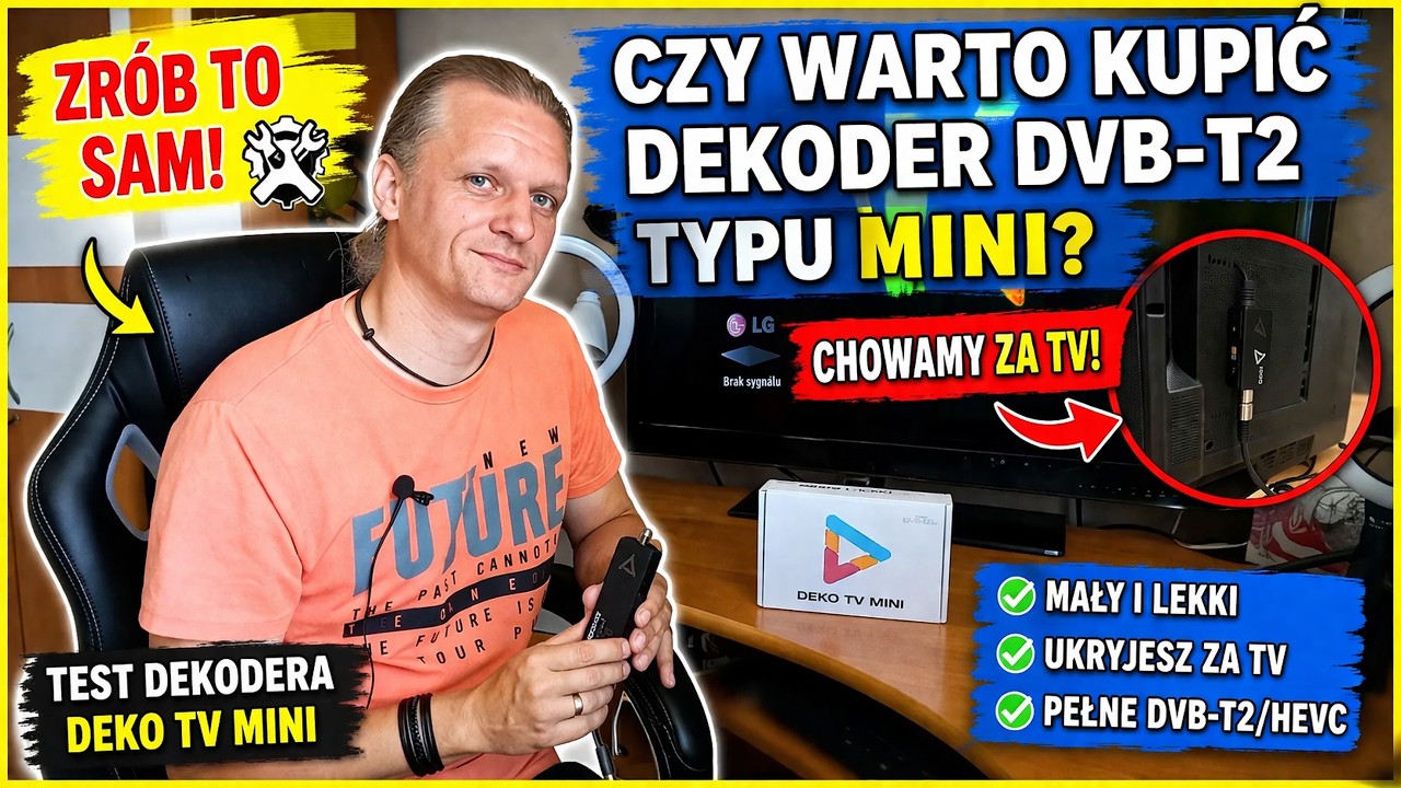 Czy dekoder dvbt-2 typu mini, kt&oacute;ry chowamy za telewizorem ma sens? Test dekodera DEKO TV MINI