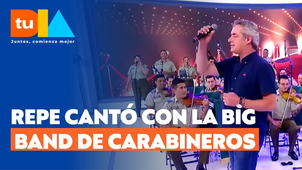 Repe se atrevió y sin ensayo cantó con la Big Band de Carabineros de Chile  | Tu Día | Canal 13