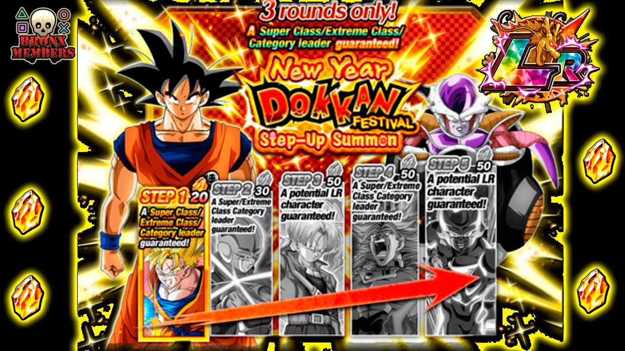 Probamos suerte en el New year DOKKAN Festival 2022 Step-Up Summon - DBZ Dokkan Battle