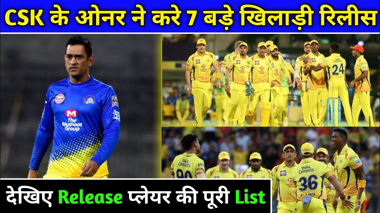 IPL 2020 - Chennai Super Kings (CSK) Release Their 7 Big Players For The IPL Auction