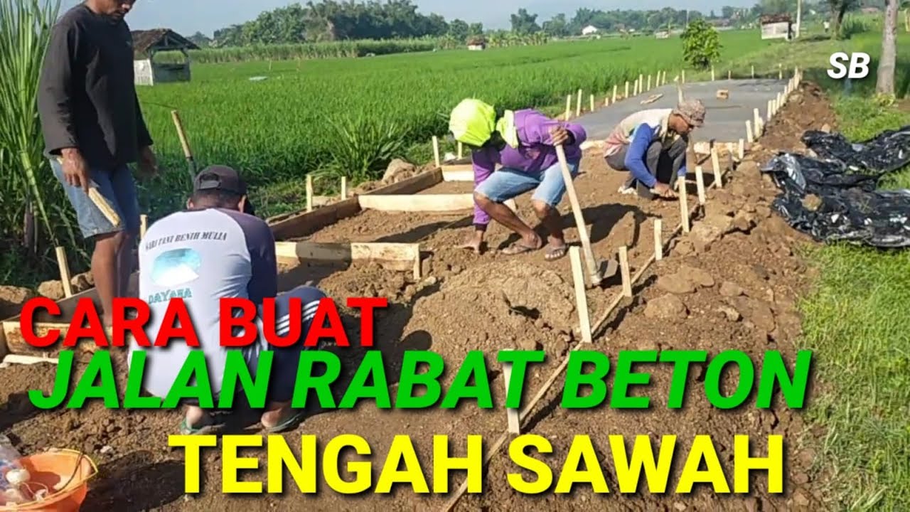 CARA MEMBUAT JALAN RABAT BETON TENGAH SAWAH || JALAN RABAT BETON USAHA TANI || JALAN USAHA TANI