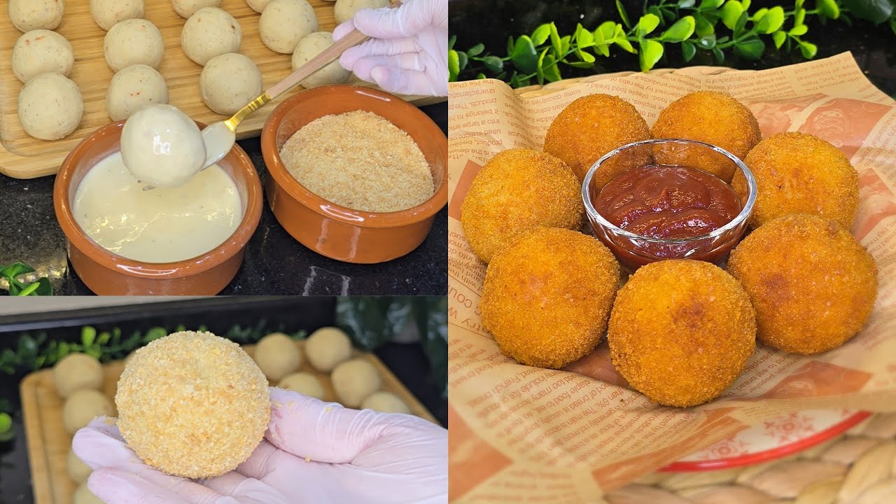 كرات البطاطا محشية بالجبنة 😋 من ألذ المقبلات يلي ممكن تحفظوها لرمضان🌙😍