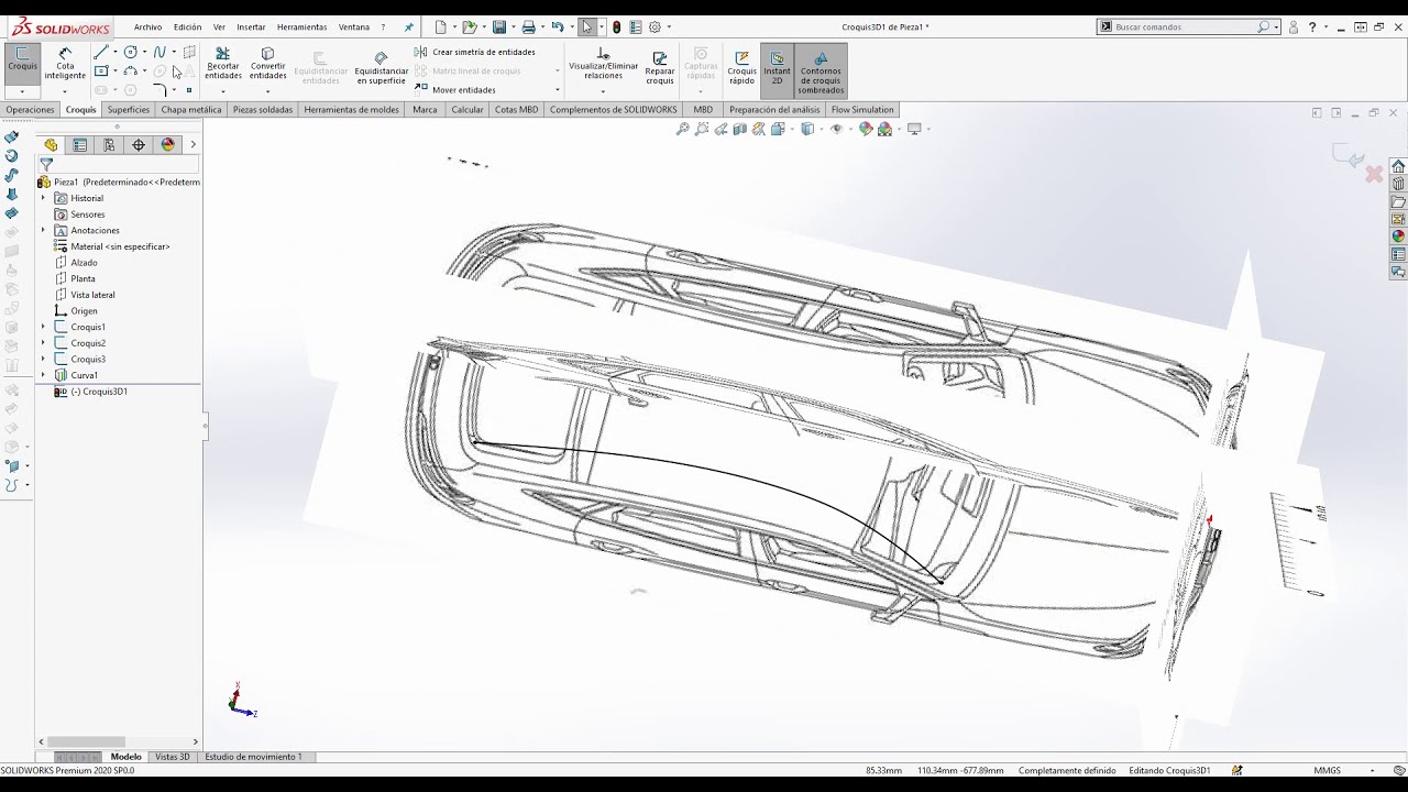 SOLIDWORKS Modelado Auto Parte 1