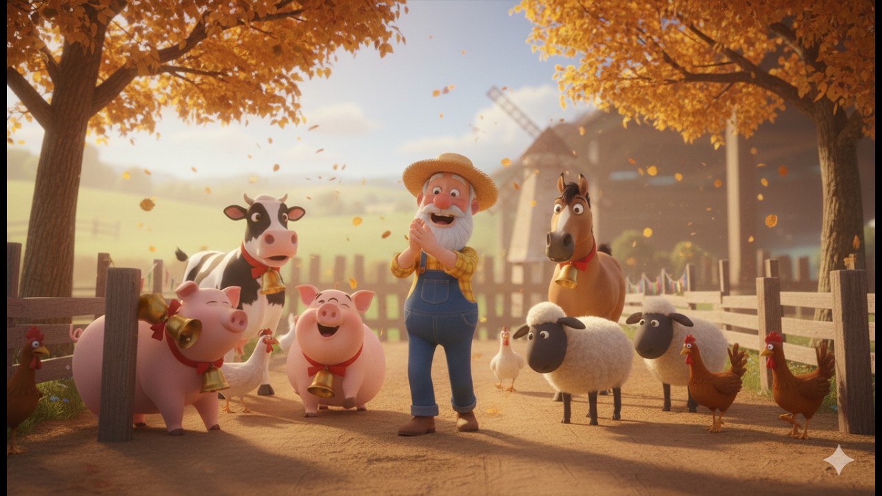 SING ALONG SONG - Old MacDonald Had a Farm 🎶🐔 | Happy Farm Animals for Kids
