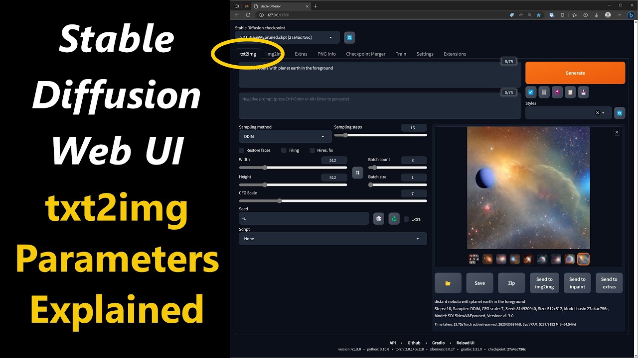 Stable Diffusion 02 - txt2img Parameters Explained