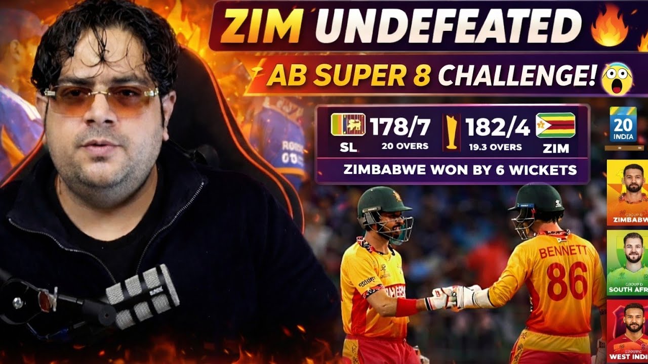 SL vs ZIM 😱 ZIM UNDEFEATED! 🔥 Super 8 Challenge Begins | Group A & B mein hungama! #t20worldcup2026