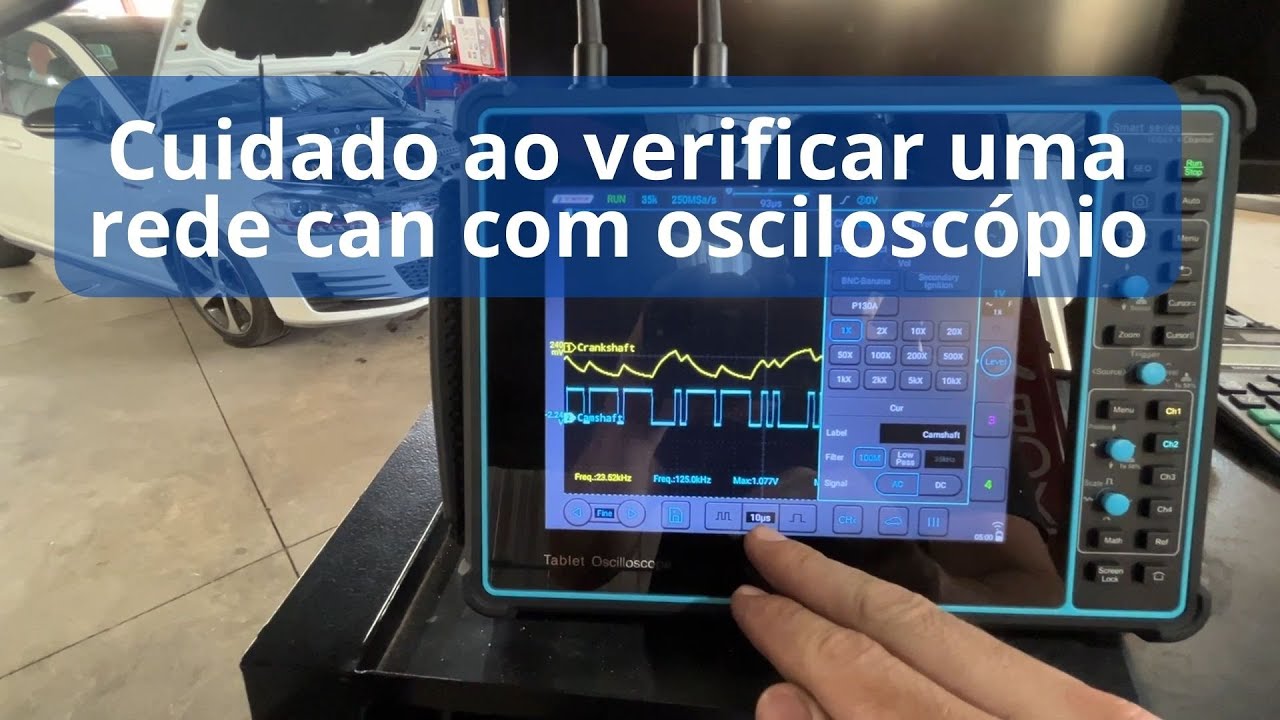 Sinal Rede Can osciloscopio , cuidado com calibragem errada