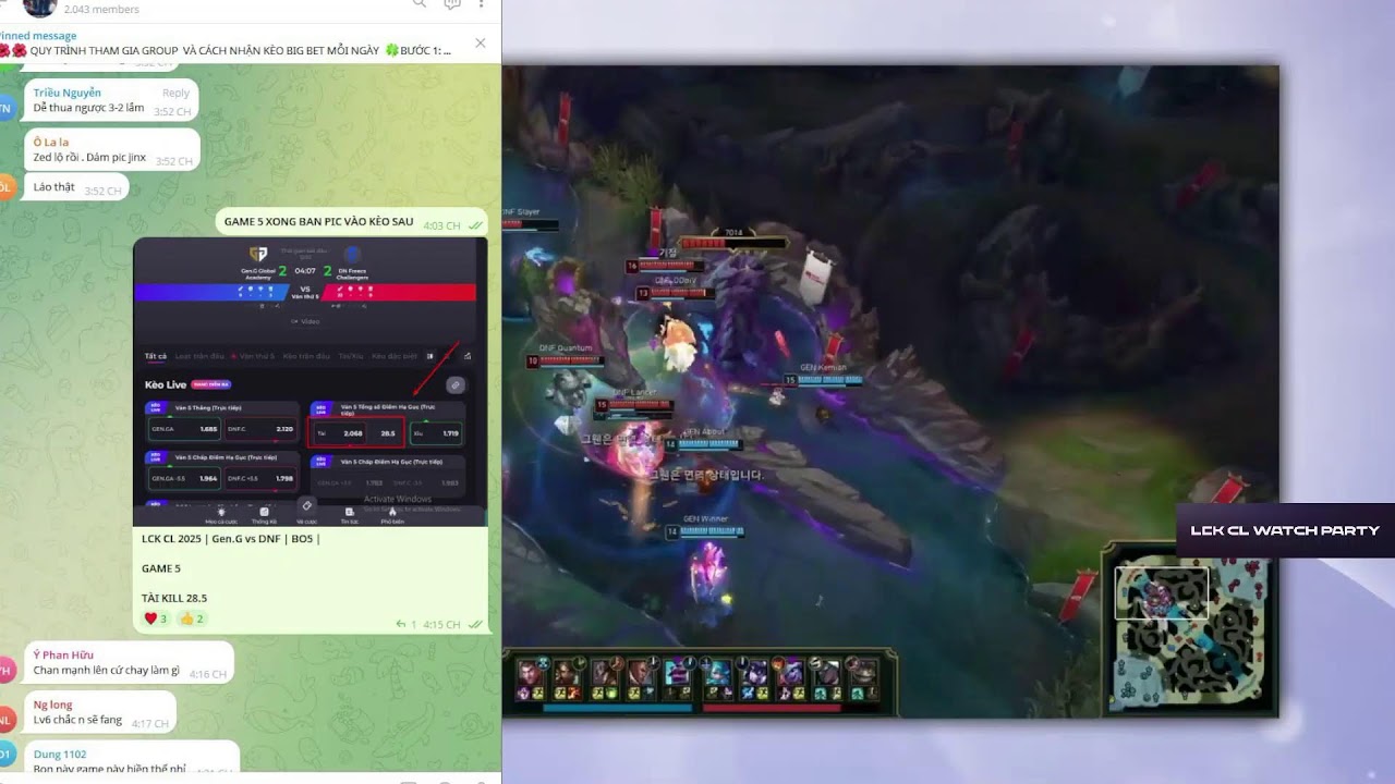 LCK CL | LCK CL Tiếng Việt - Trực Tiếp LCK CL 2025 | Gen.G vs DNF  | BO5 | 01/09/2025