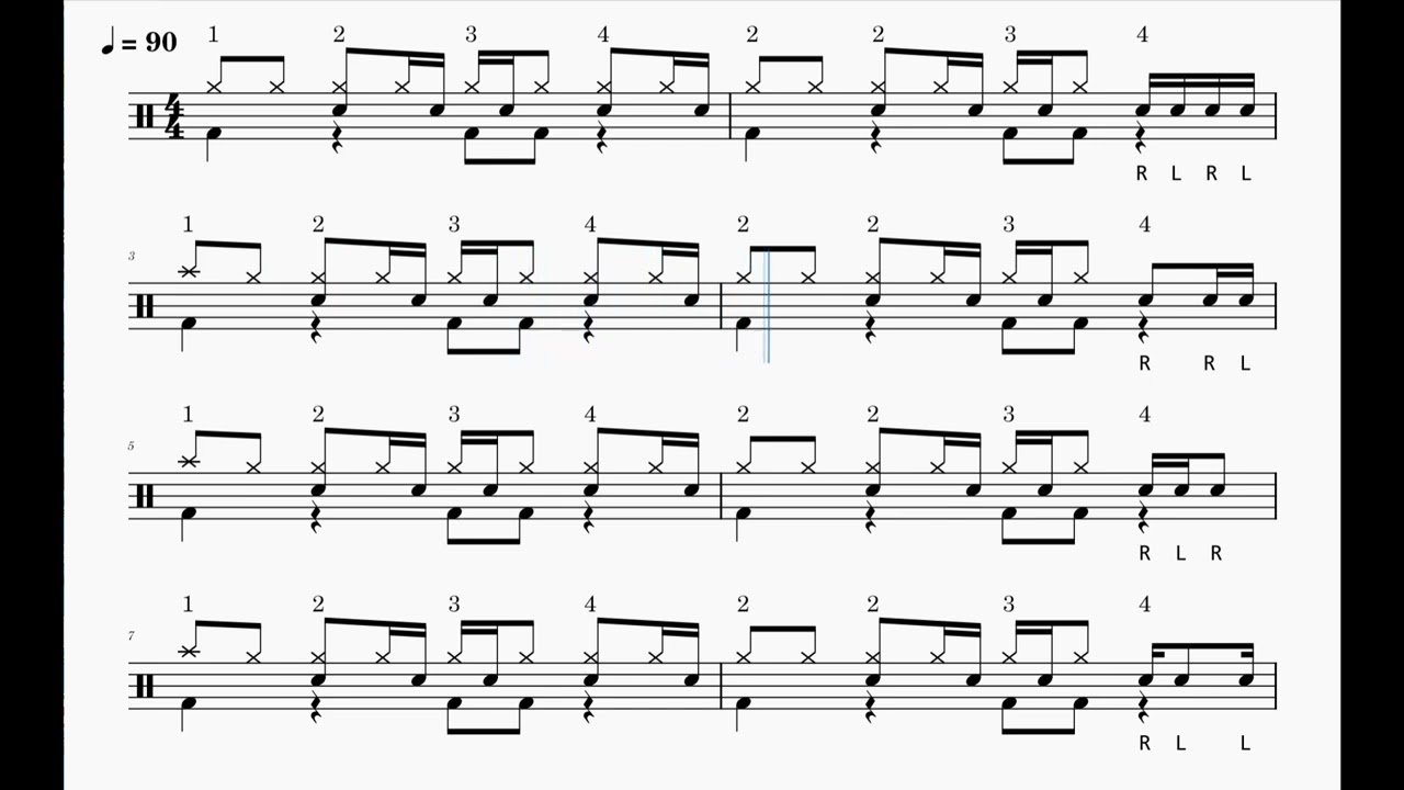 드럼 왼손주법 4 T-90 Drum