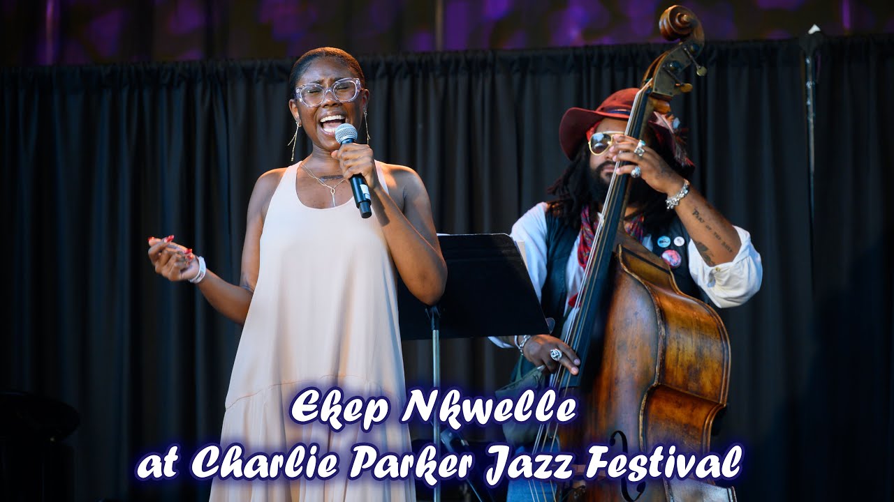 Ekep Nkwelle performing at Charlie Parker Jazz Festival in Tompkins Square Park