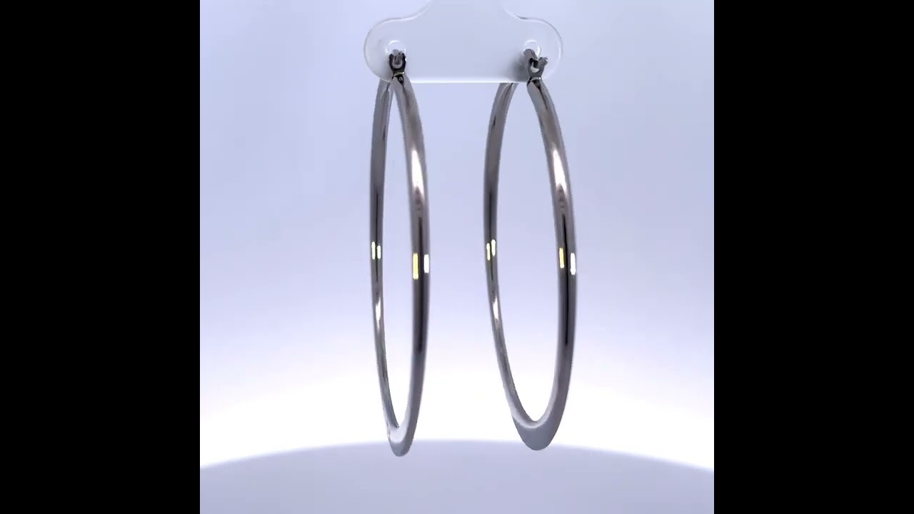 Ohrringe Creolen 45mm Edelstahl Stahlohrringe Kreolen Stahl T-Y